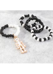 Black jewelry,Halloween Black Seed Beads Rings Set