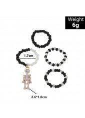 Black jewelry,Halloween Black Seed Beads Rings Set