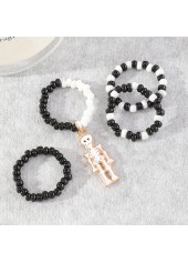 Black jewelry,Halloween Black Seed Beads Rings Set
