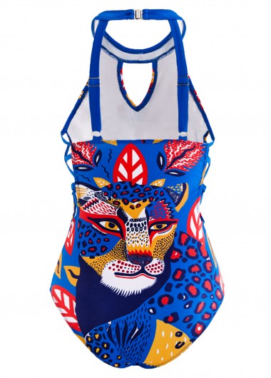 Animal Print swimwear,ROTITA Lace Up Animal Prints One Piece Swimwear