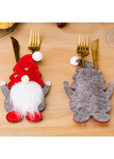 Red accessories,Grey accessories,Contrast Color accessories,Christmas Red Santa Claus Cutlery Cover