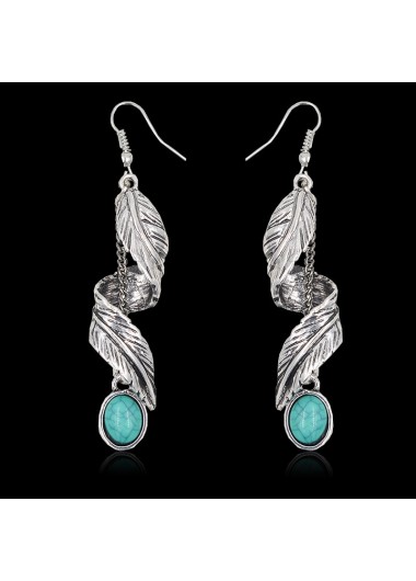 Silvery White jewelry,Plants jewelry,Leaf Silvery White Alloy Plants Earrings