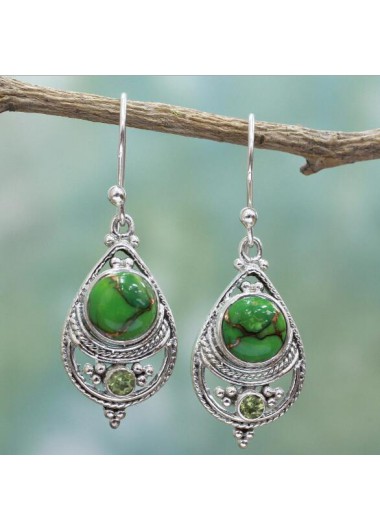 Green Hot Drilling Alloy Detail Earrings product