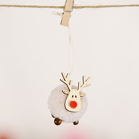 White Christmas Animal Decorative Felt Pendant