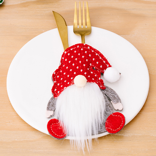Christmas Red Santa Claus Cutlery Cover