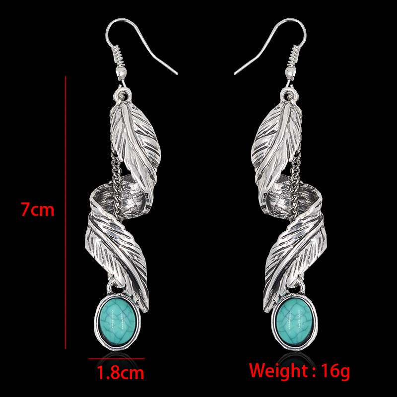 Silvery White jewelry,Plants jewelry,Leaf Silvery White Alloy Plants Earrings