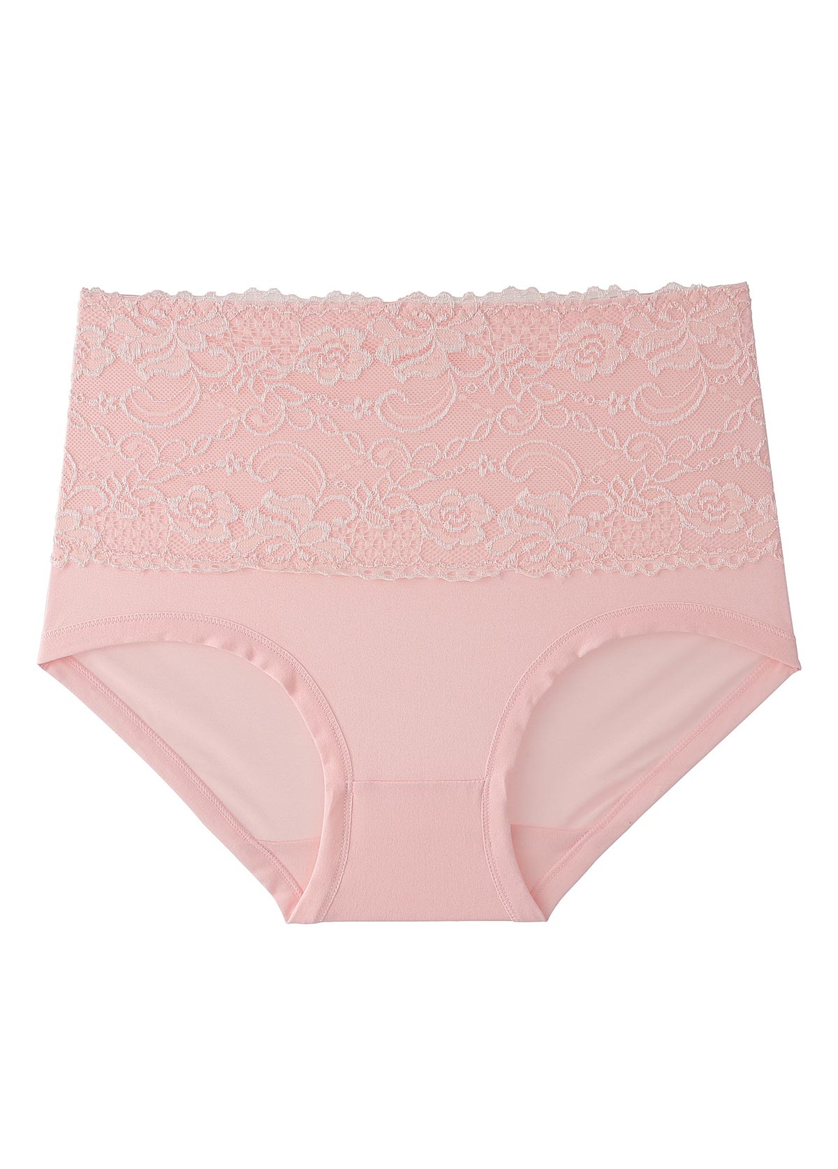 Light Pink Lace Patchwork High Waisted Panty