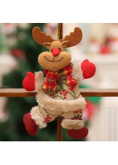 Roter Anhänger mit Mini-Rentier-Weihnachtsdruck