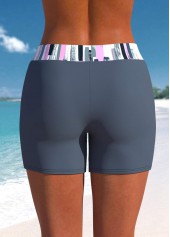 Dark Grey swimwear,Graphic swimwear,Striped swimwear,Geometric swimwear,ROTITA Drawstring Dark Grey Graffiti Print Mid Waisted Tankini Set