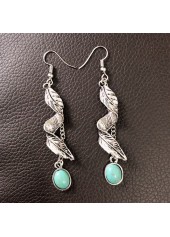 Silvery White jewelry,Plants jewelry,Leaf Silvery White Alloy Plants Earrings