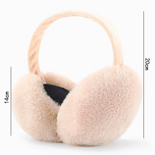 Skin Color accessories,Plain Color accessories,Skin Color Patchwork Windproof Faux Fur Earmuff