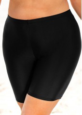 ROTITA Short de bain taille haute noir uni