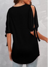 Pink tops,Black tops,Leopard tops,Animal Print tops,ROTITA Criss Cross Leopard Pink V Neck Half Sleeve Blouse