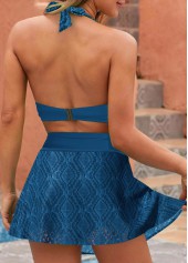 ROTITA Tie Back Lace Navy Bikini Top-No Bottom