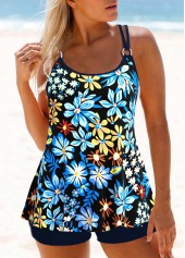 ROTITA Circular Ring Multi Color Floral Print Tankini Top-No Bottom