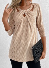 Rotita-Samt-Champagner-Langarm-T-Shirt