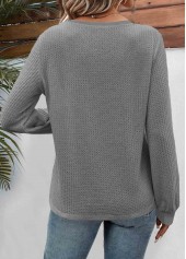 Dark Grey tops,Floral tops,Plants tops,ROTITA Patchwork Floral Print Dark Grey Round Neck Sweatshirt