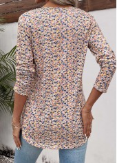 Yellow tops,Multi Color tops,Ditsy Floral tops,Plants tops,ROTITA Ruched Ditsy Floral Print Yellow Square Neck T Shirt