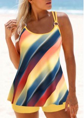 ensemble de tankini coloré éblouissant multicolore avec anneau circulaire rotita