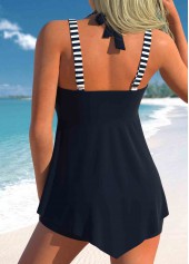 Rotita Patchwork-Tankini-Oberteil mit Streifen in Marineblau-Kein Boden