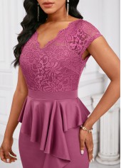 Dark Reddish Purple dresses,Plain Color dresses,Party dresses,Elegant dresses,ROTITA Mermaid Dark Reddish Purple V Neck Maxi Bodycon Dress