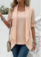 Rotita – Zweiteiliges Set mit quadratischem Ausschnitt und staubigem Rosa