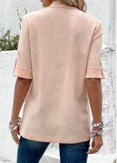 Dusty Pink tops,Plain Color tops,ROTITA Dusty Pink Square Neck Fake Two Piece Twinset