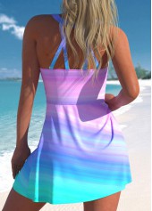 Multi Color swimwear,Ombre swimwear,ROTITA Criss Cross Multi Color Ombre Swimdress and Shorts