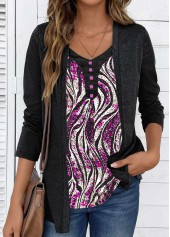 Rotita – Zweiteiliges Set mit Wellenmuster und Rundhalsausschnitt