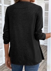 Dark Grey Marl tops,Hot Pink tops,Striped tops,Geometric tops,ROTITA Wave Pattern Print Scoop Neck Fake Two Piece Twinset