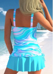 Cyan swimwear,Ombre swimwear,ROTITA Circular Ring Cyan Ombre Tankini Set