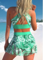 Mint Green swimwear,Paisley swimwear,Floral swimwear,ROTITA Mint Green Paisley Print Bikini Set