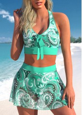 Mintgrünes Bikini-Set mit Paisley-Print von Rotita