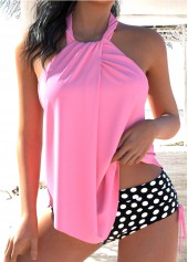 Rotita Tankini-Set mit rosa Punkten und Krawatte