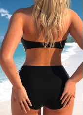 Black swimwear,White swimwear,Ombre swimwear,Geometric swimwear,ROTITA Surplice Tie Black Ombre Bikini Set