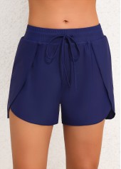 Rotita Marineblaue Badeshorts mit mittlerer Taille zum Binden