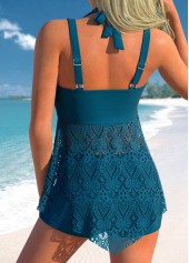 Peacock Blue plus size,Plain Color plus size,ROTITA Plus Size Lace Peacock Blue Swimdress and Shorts