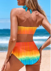 Multi Color swimwear,Tie Dye swimwear,ROTITA Criss Cross Tie Back Multi Color Bikini Set