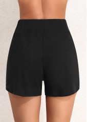 short de bain taille haute à poche noir rotita