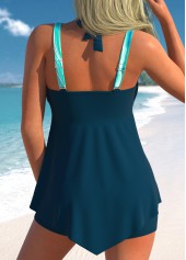Peacock Blue swimwear,Mint Green swimwear,Marble swimwear,ROTITA Lace Up Peacock Blue Marble Print Tankini Set