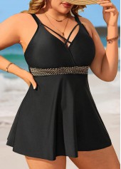 Rotita Plus-Size-Cross-Cross-Badekleid und Höschen