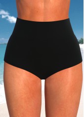 Schwarzer Rotita-Bikiniunterteil mit breitem Bund und hoher Taille