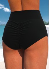 Schwarzer Rotita-Bikiniunterteil mit breitem Bund und hoher Taille