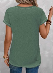 Green tops,Saint Patrick tops,Plants tops,Heart tops,Letter tops,ROTITA Saint Patrick's Day Print Green Round Neck T Shirt