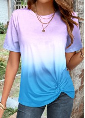 Rotita Twist Ombre hellviolettes Rundhals-T-Shirt