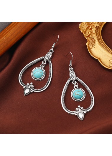 Mint Green jewelry,Geometric jewelry,Geometric Turquoise Mint Green Alloy Earrings