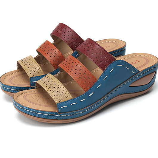Peacock Blue shoes,Contrast Color shoes,Peacock Blue Mid Heel Peep Toe Sliders