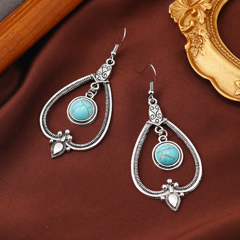 Mint Green jewelry,Geometric jewelry,Geometric Turquoise Mint Green Alloy Earrings