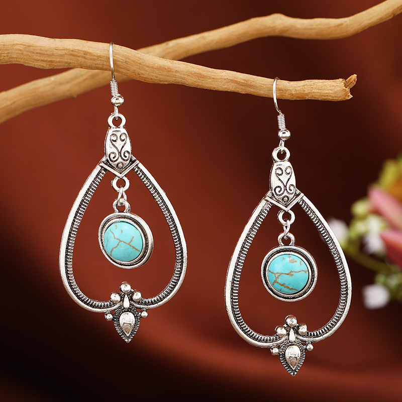 Mint Green jewelry,Geometric jewelry,Geometric Turquoise Mint Green Alloy Earrings