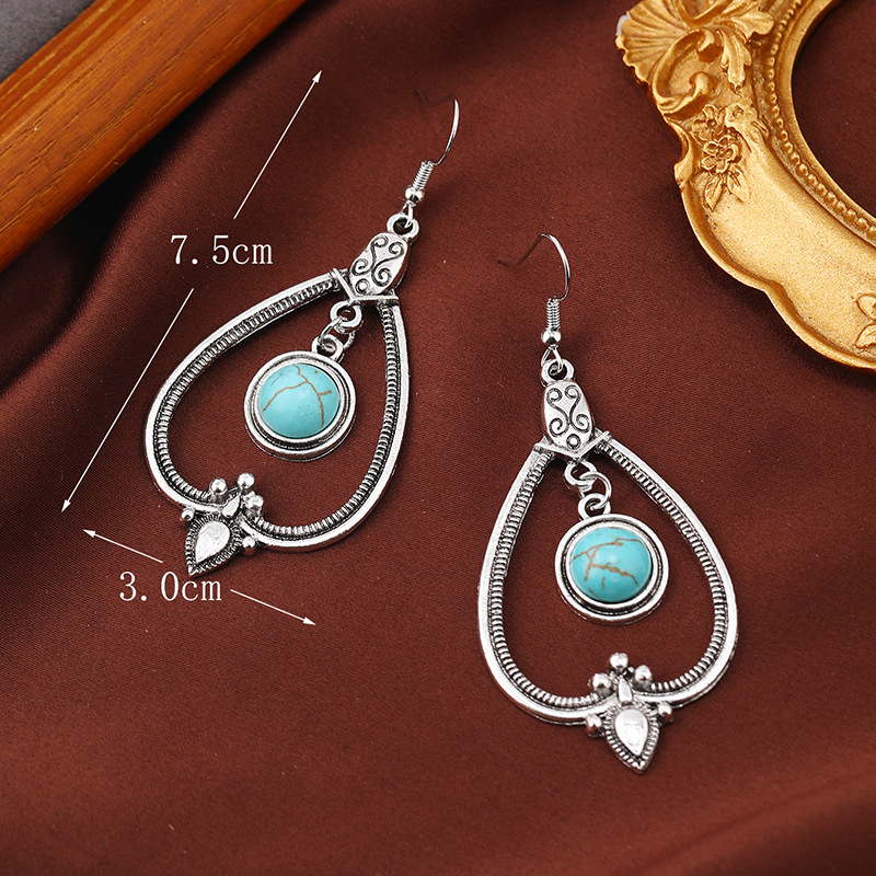 Mint Green jewelry,Geometric jewelry,Geometric Turquoise Mint Green Alloy Earrings